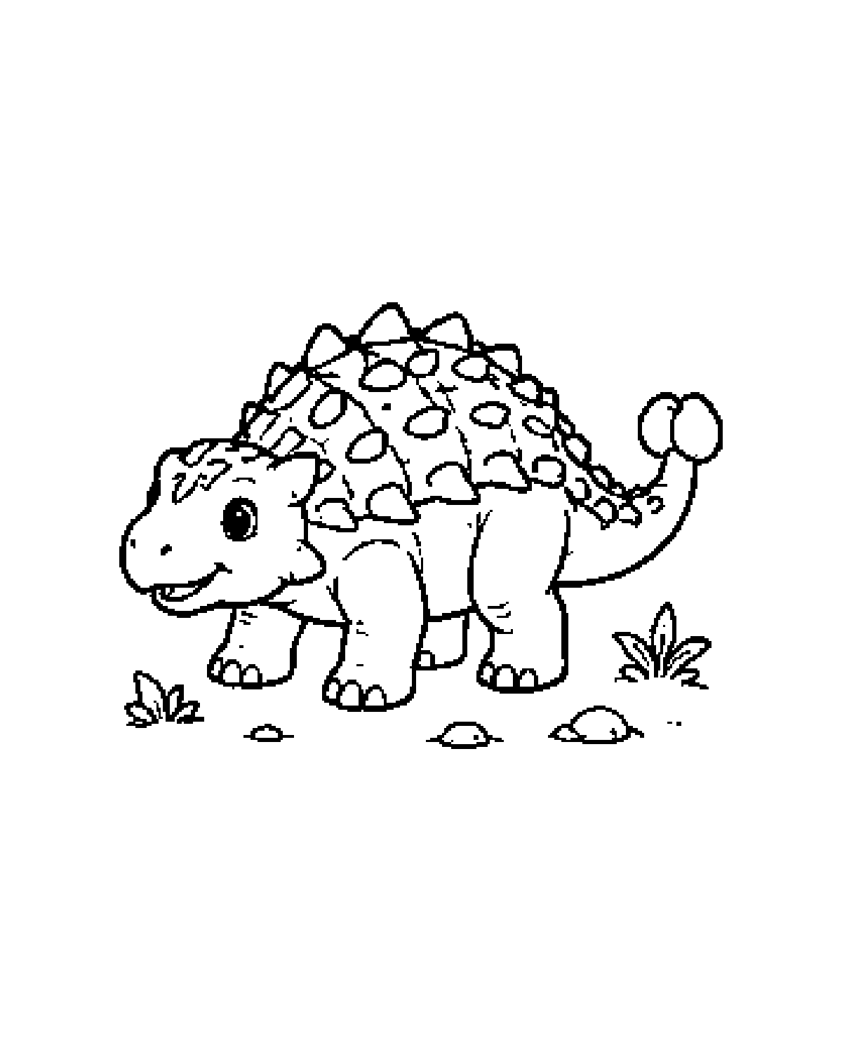 Ankylosaurus printable coloring picture
