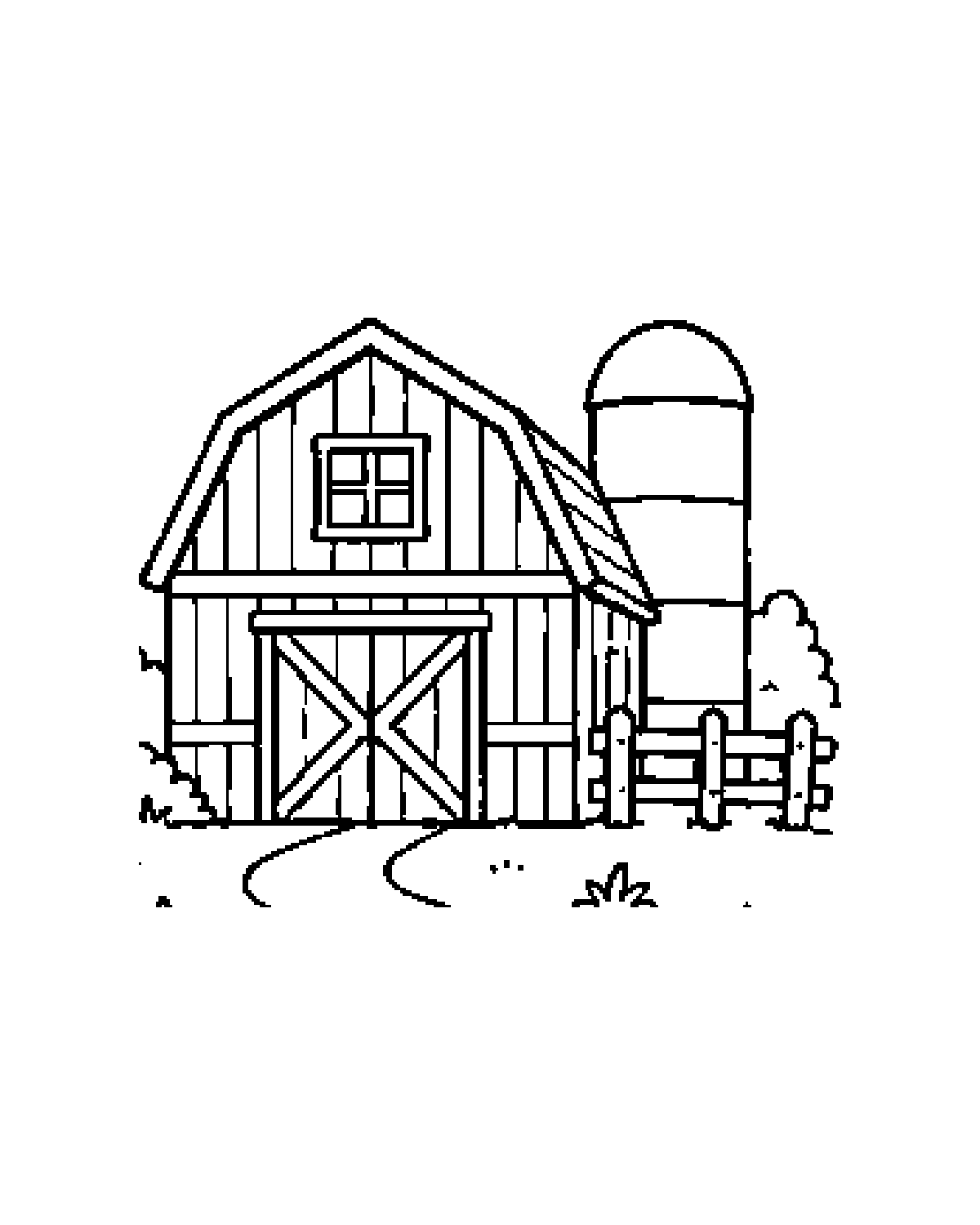 Barn printable coloring picture