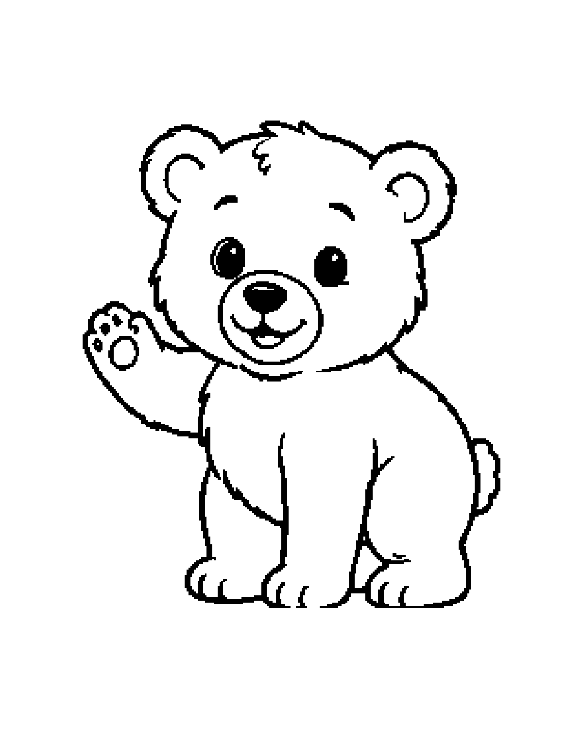 Bear Cub printable coloring picture