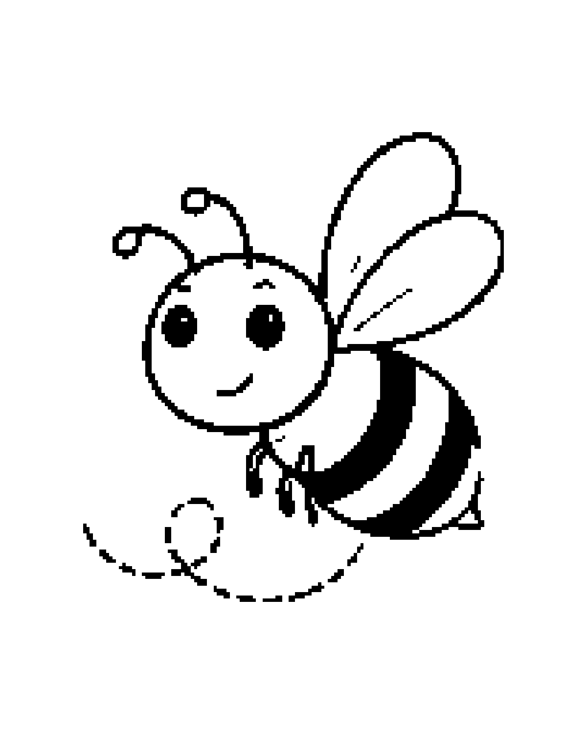 Bee printable coloring picture