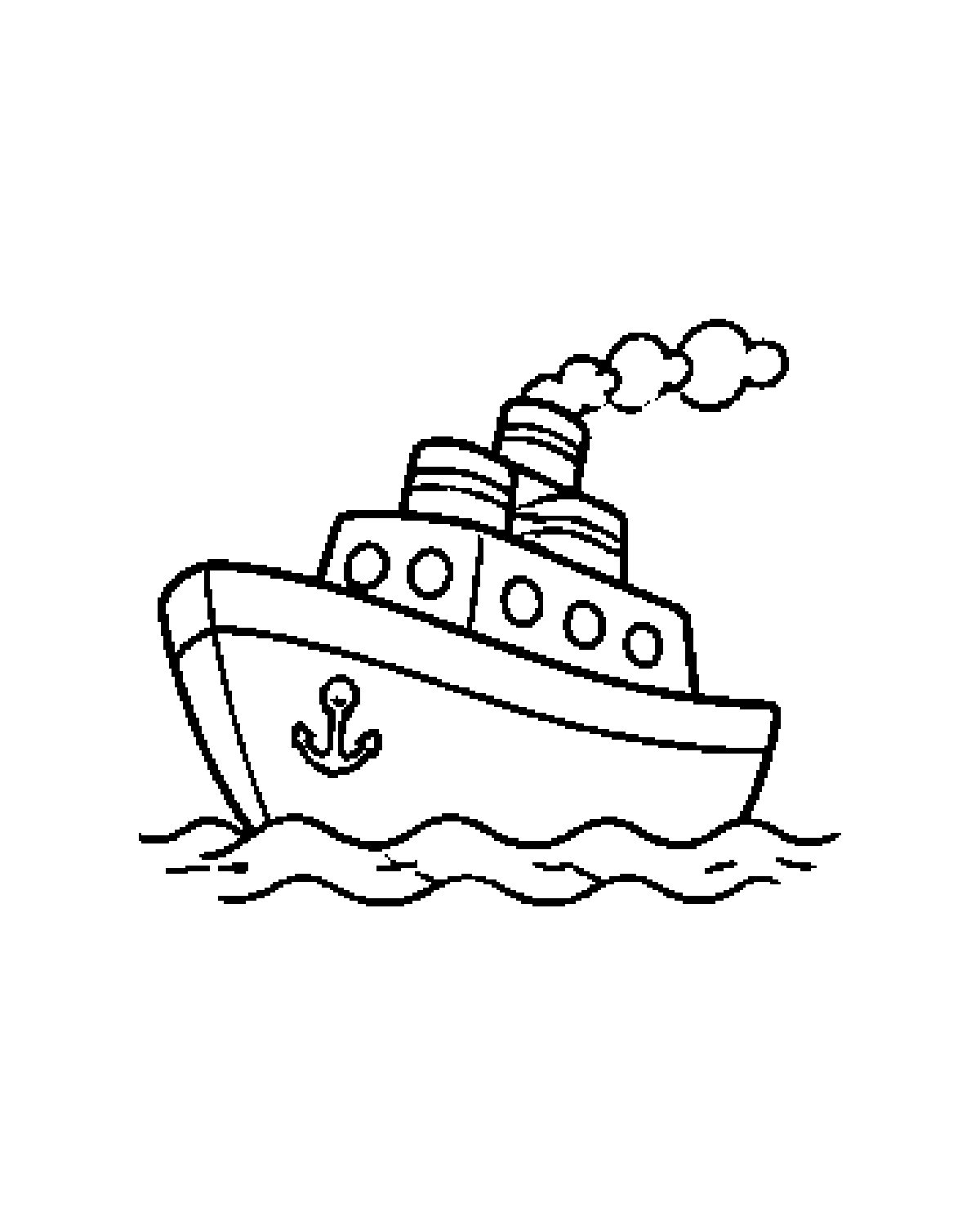 Boat printable coloring picture