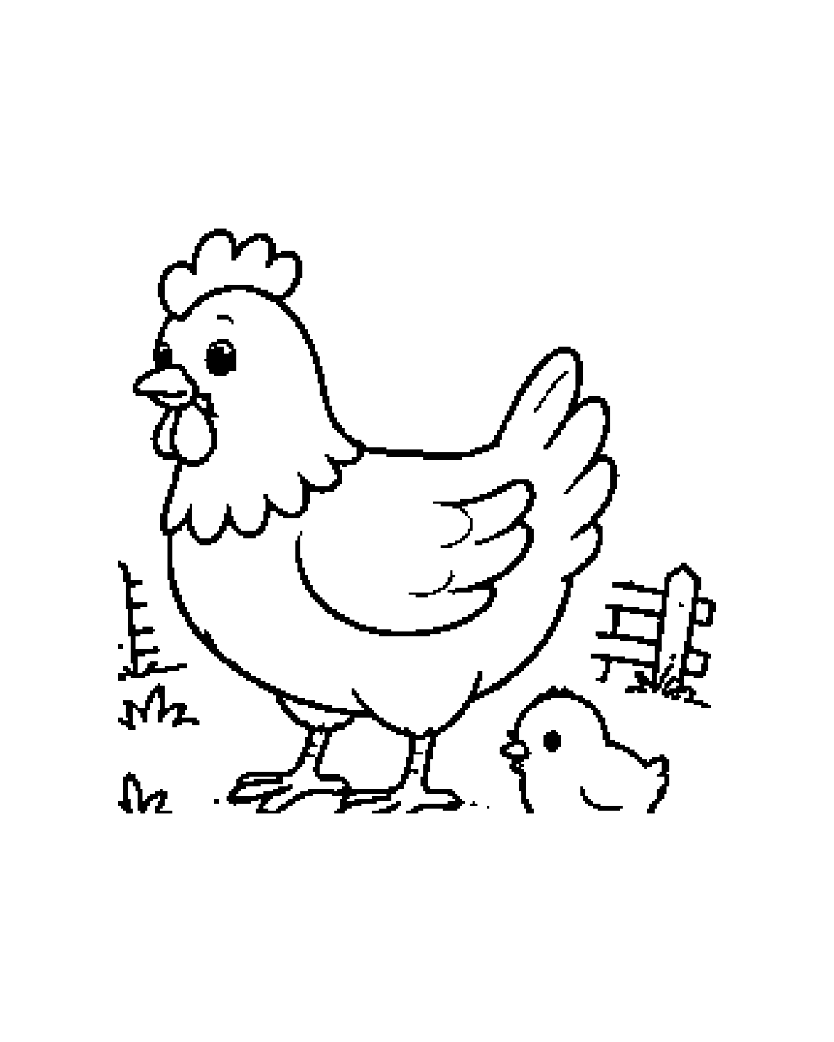 Chicken printable coloring picture