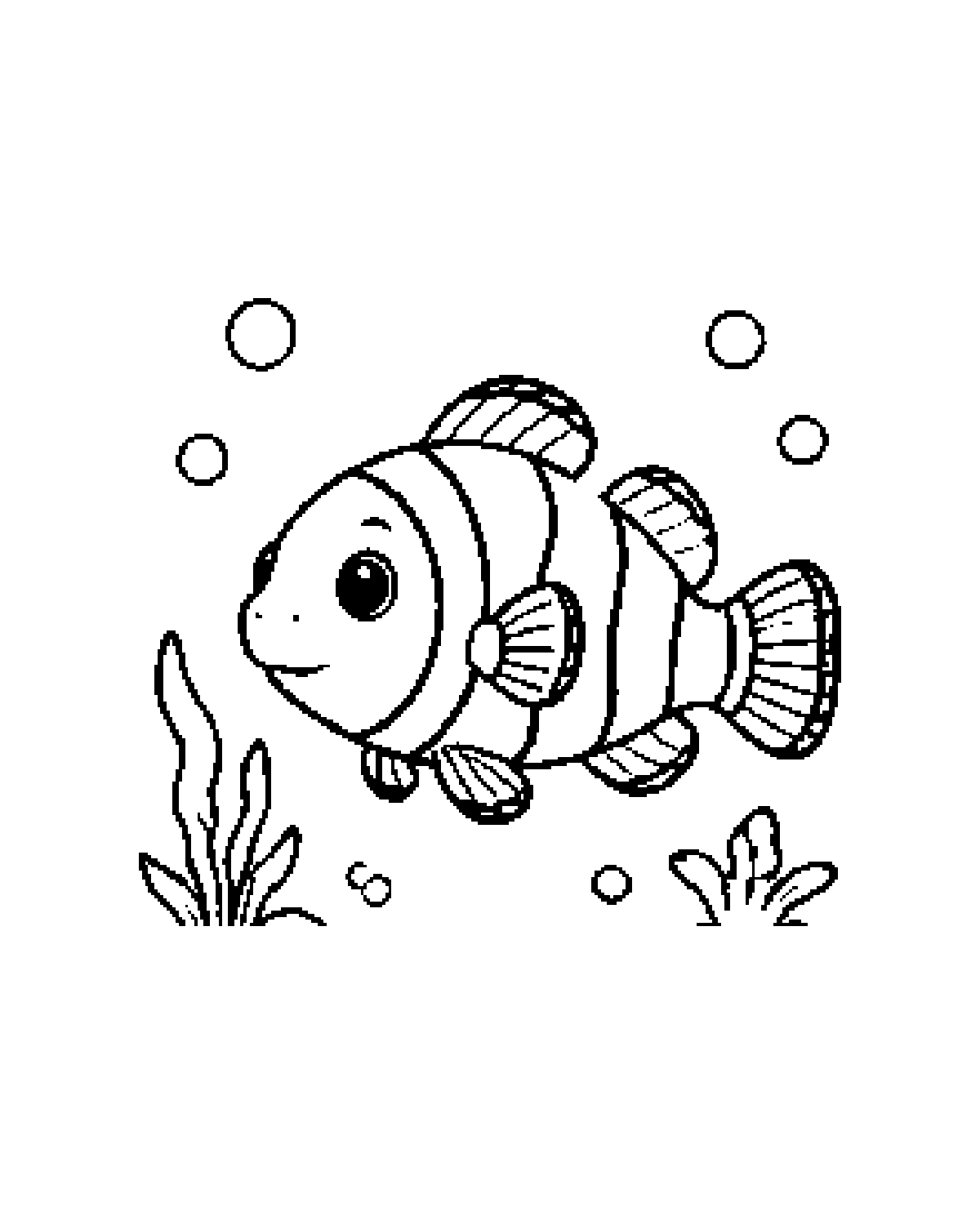 Clownfish printable coloring picture
