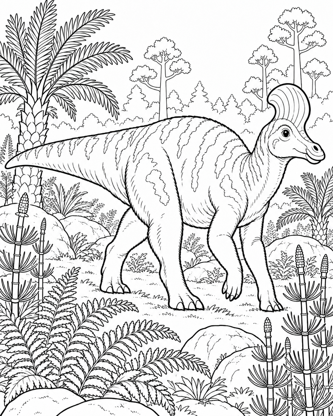 Corythosaurus printable coloring page
