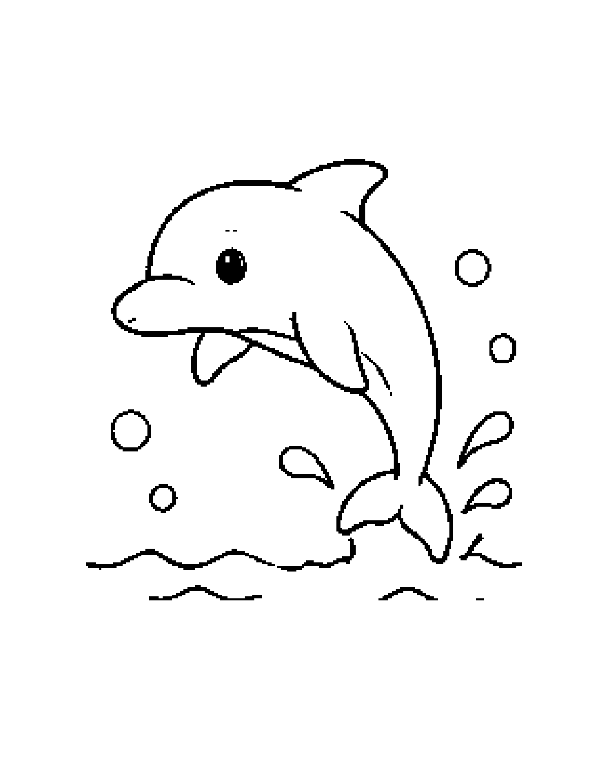 Dolphin printable coloring picture