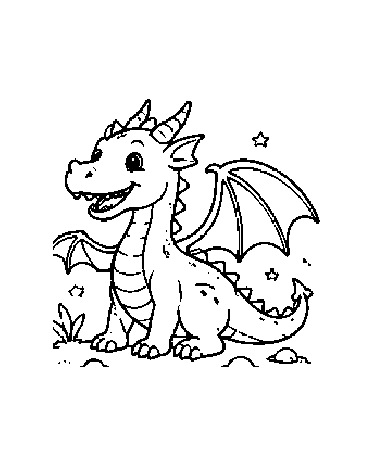 Dragon printable coloring picture