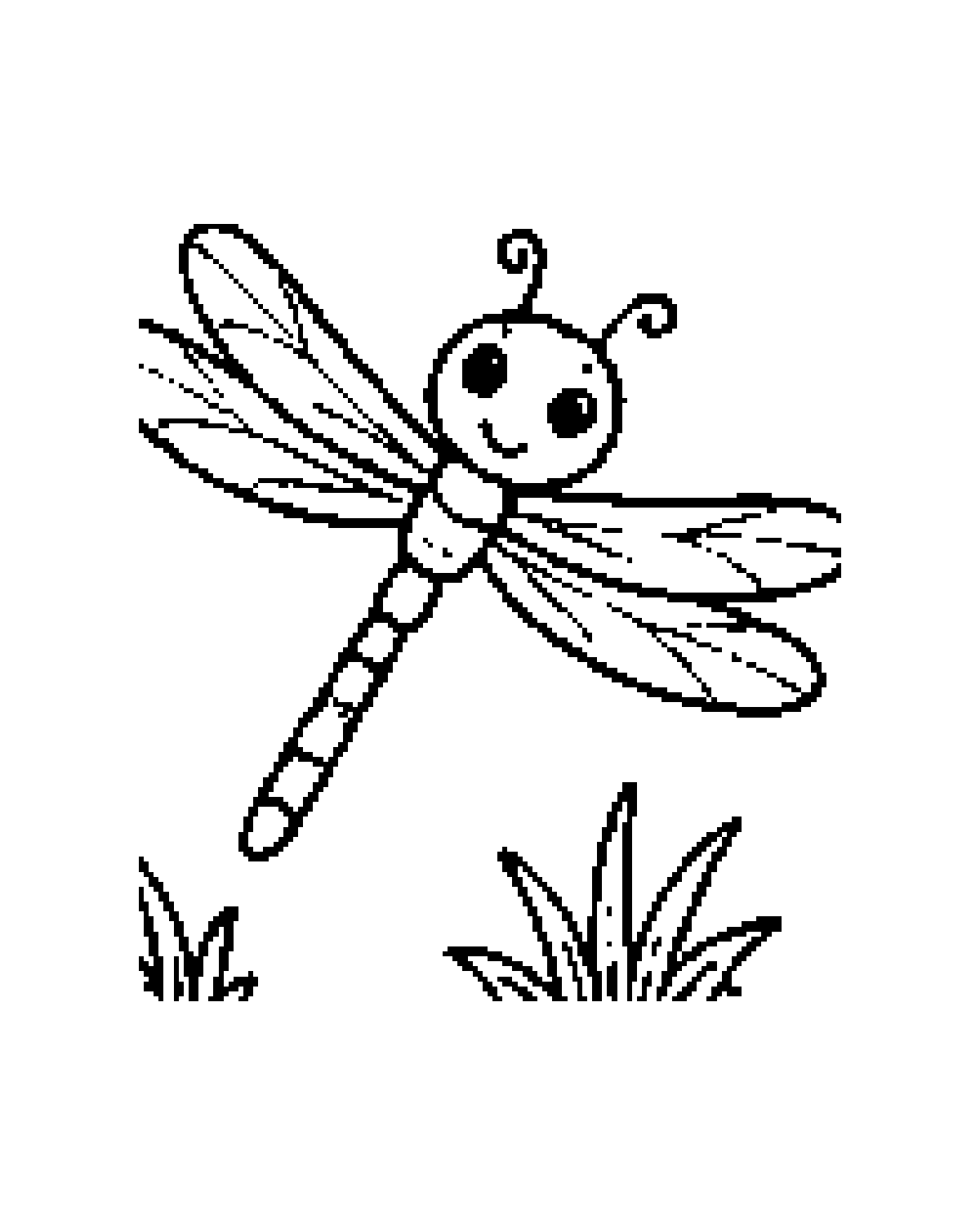 Dragonfly printable coloring picture