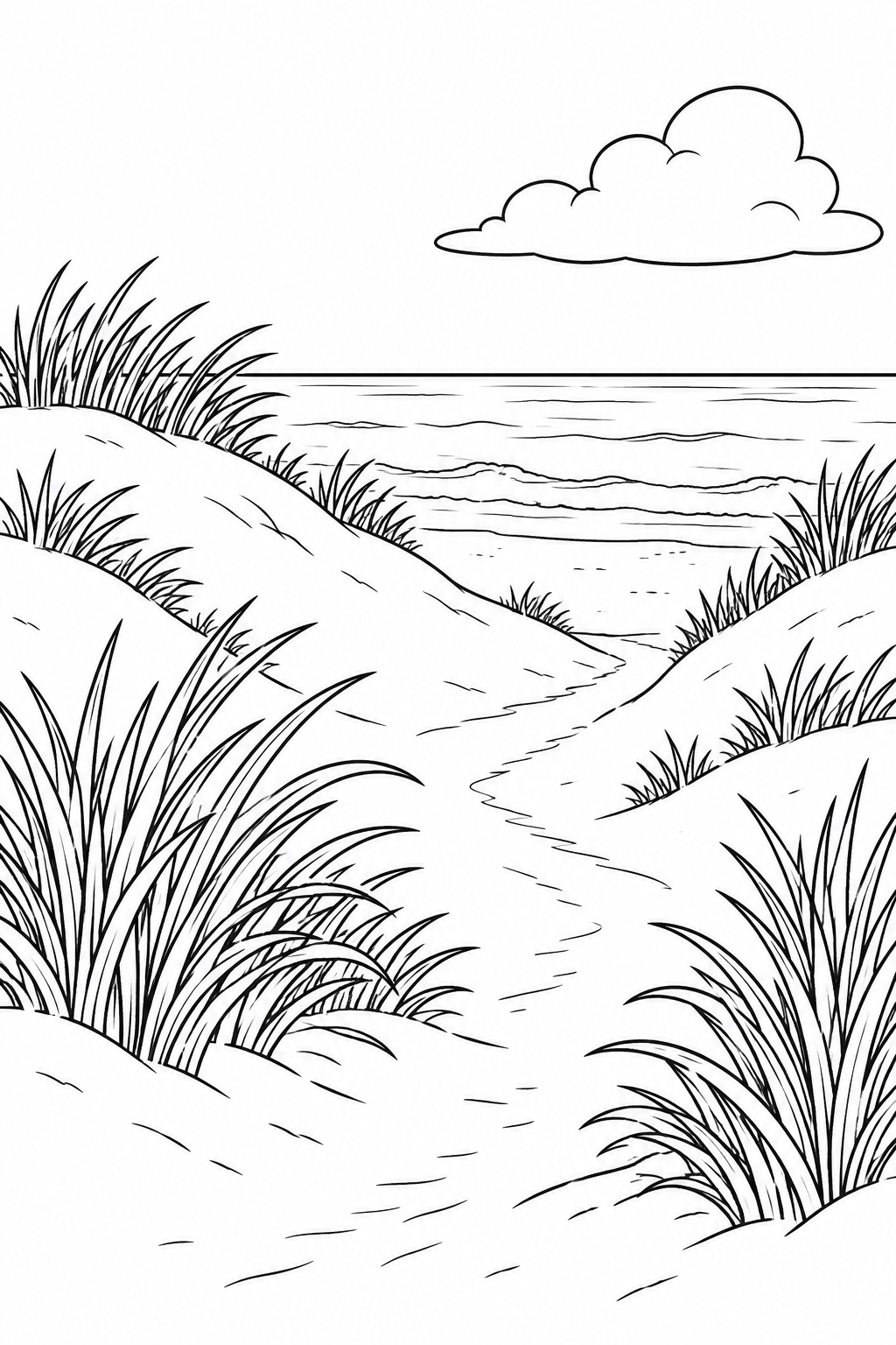 Dune Path to the Sea printable coloring page