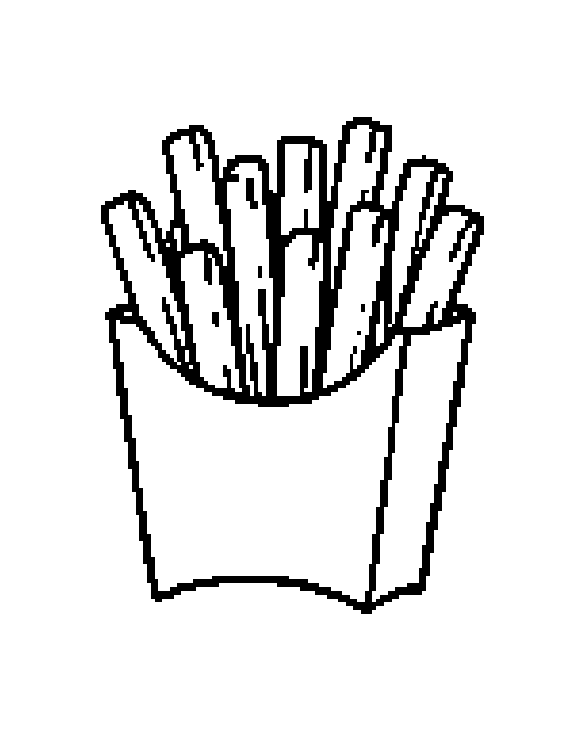 French Fries printable coloring picture