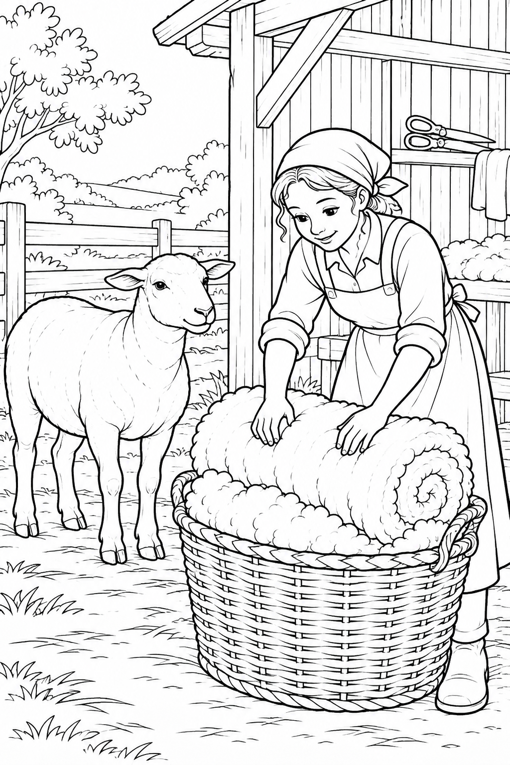 Fresh Fleece at the Shearing Shed printable coloring page