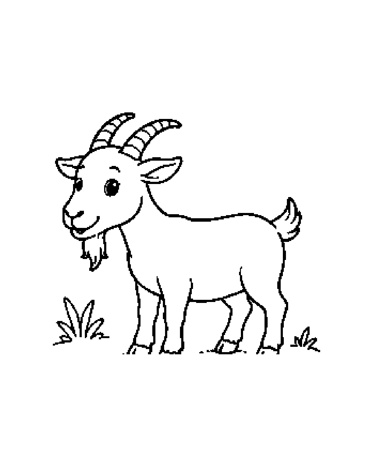 Goat printable coloring picture