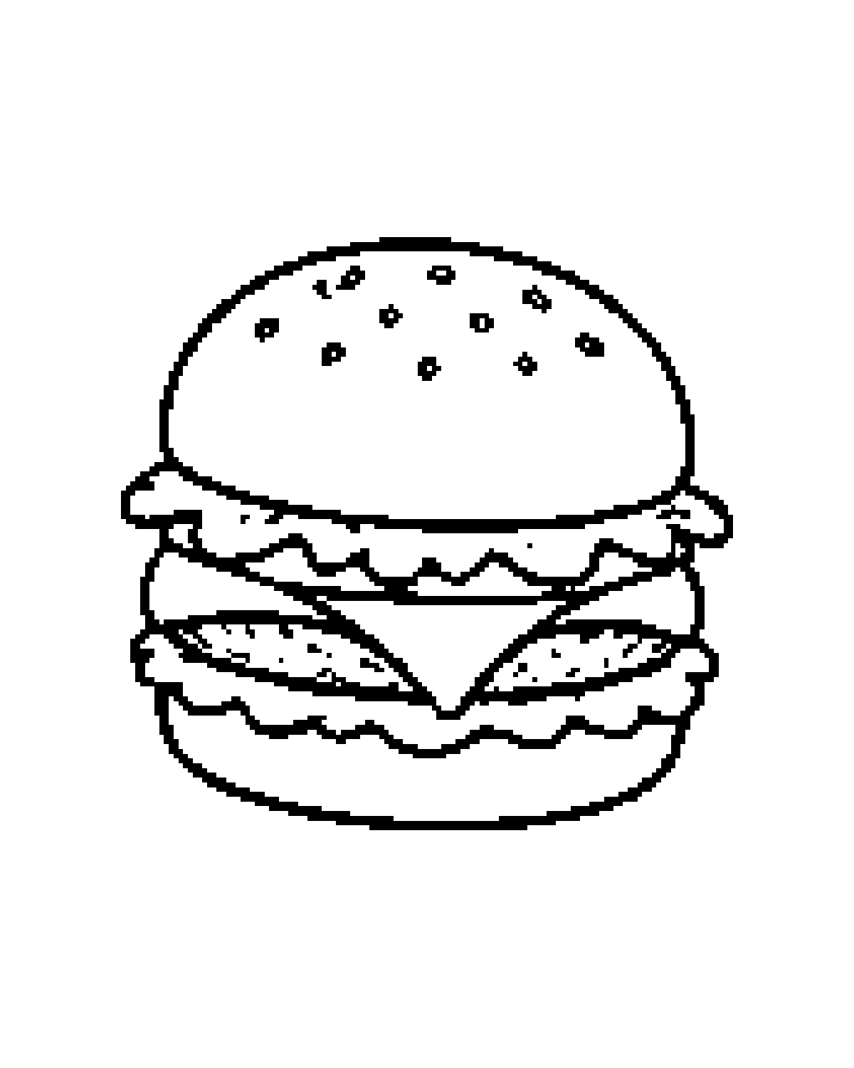 Hamburger printable coloring picture