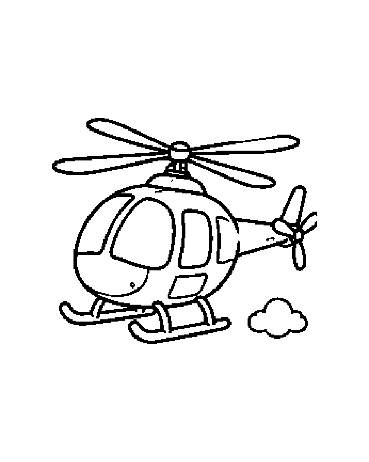 Helicopter printable coloring picture