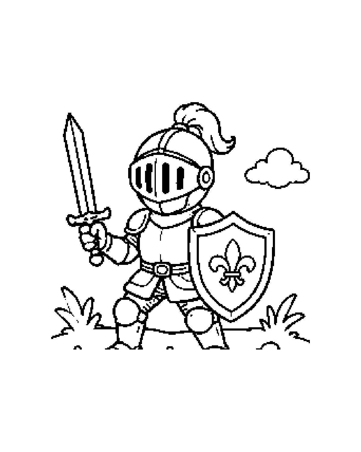 Knight printable coloring picture