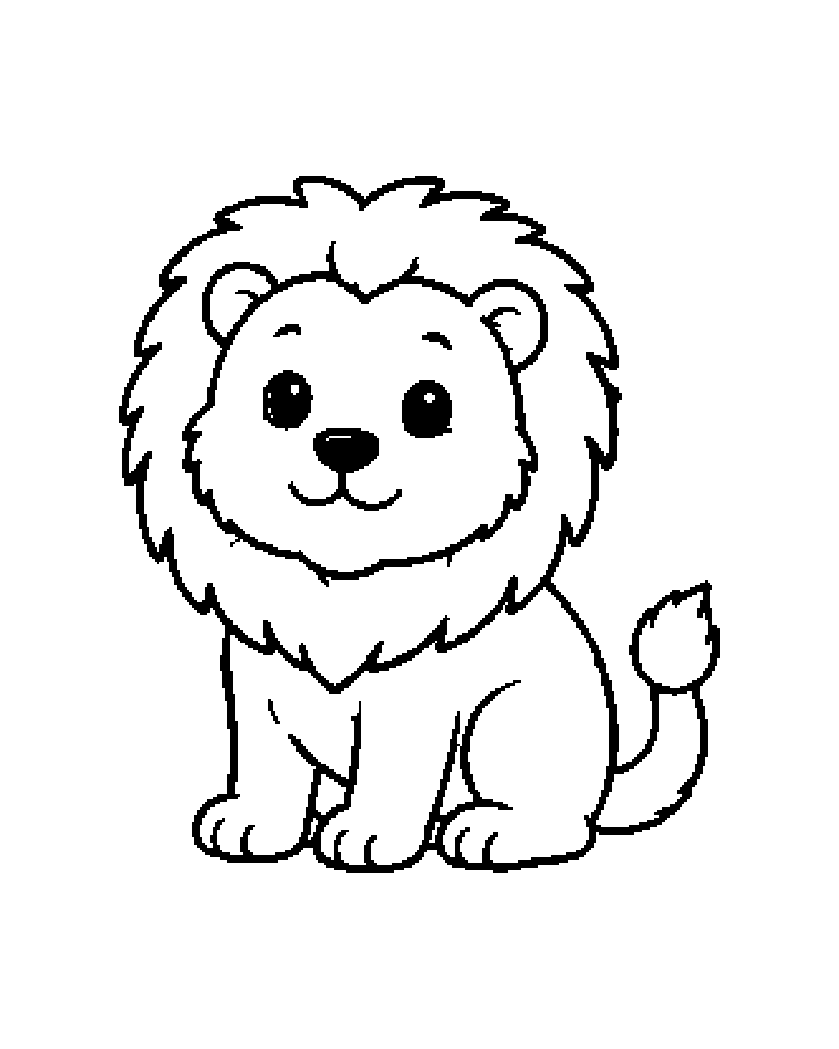 Lion printable coloring picture