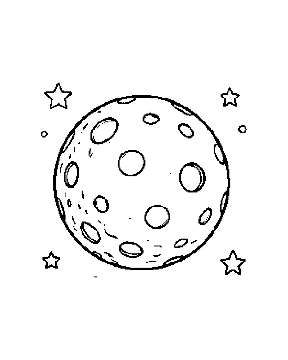 Moon printable coloring picture