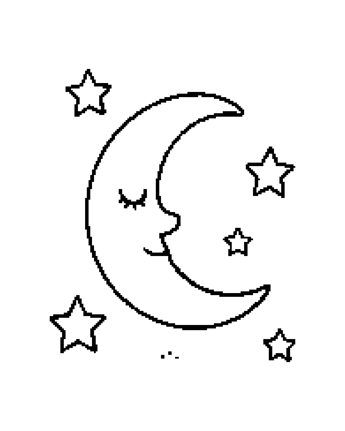 Moon printable coloring picture