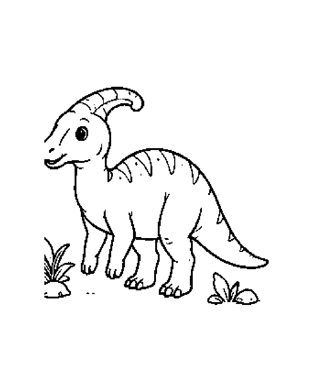Parasaurolophus printable coloring picture