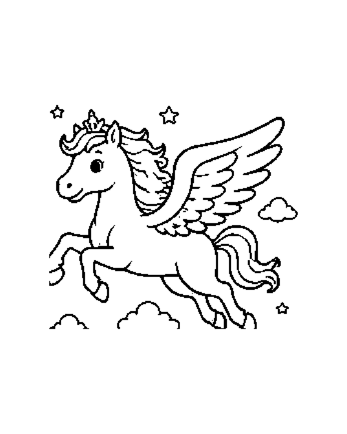 Pegasus printable coloring picture