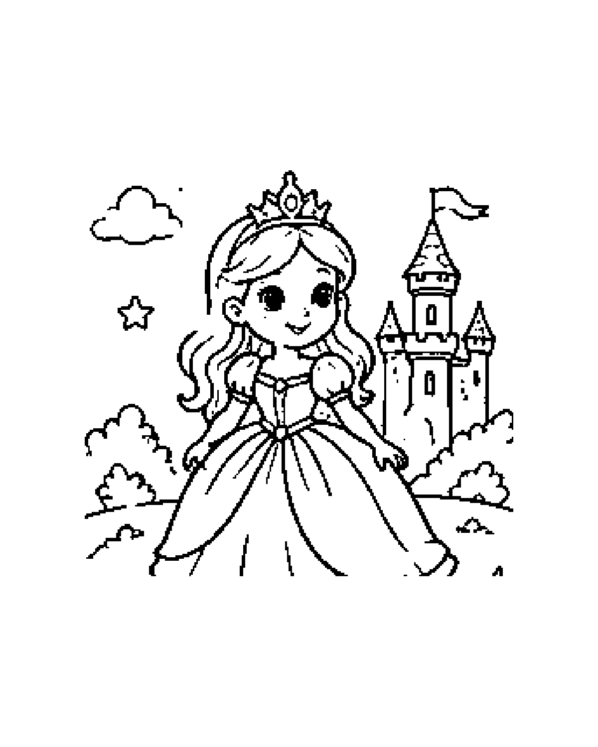 Princess printable coloring picture