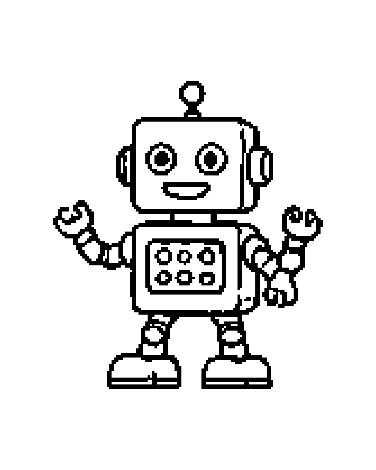 Robot printable coloring picture