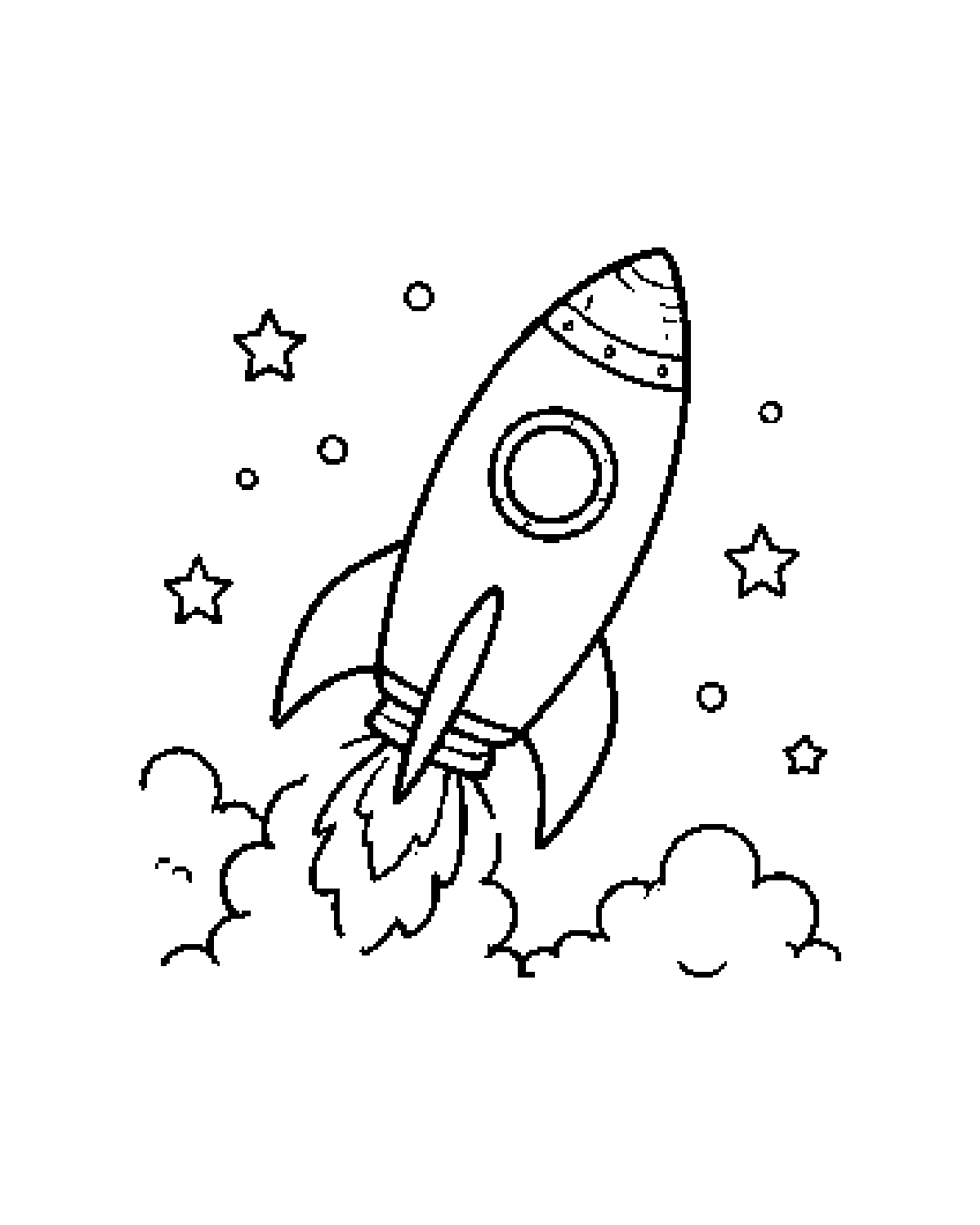 Rocket printable coloring picture