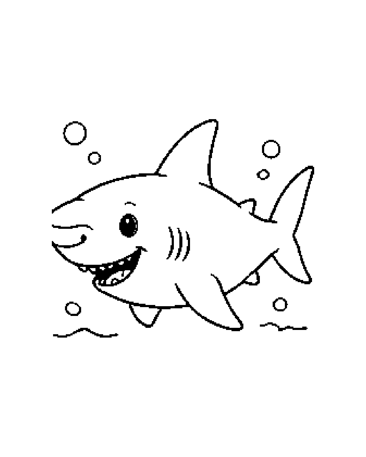 Shark printable coloring picture