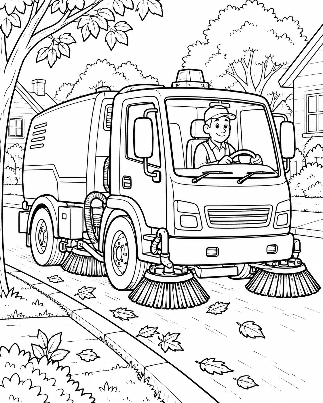 Street Sweeper printable coloring page