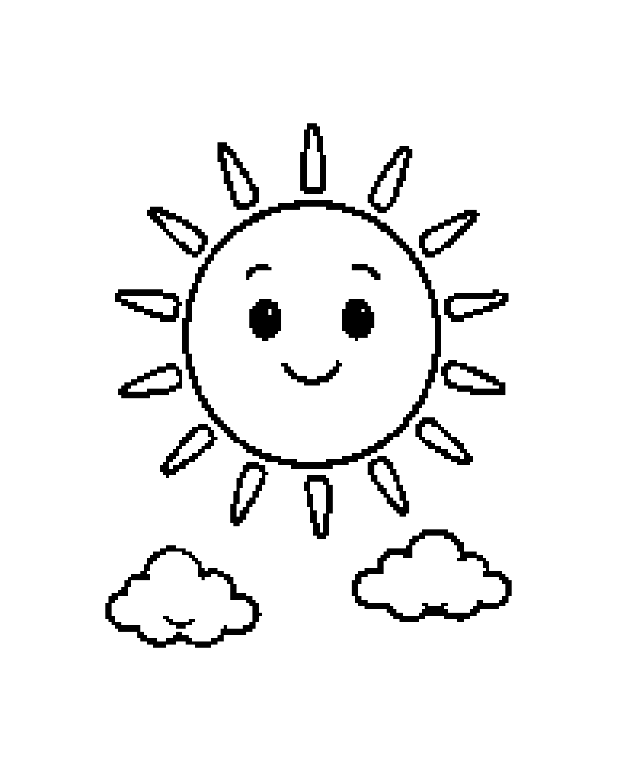 Sun printable coloring picture