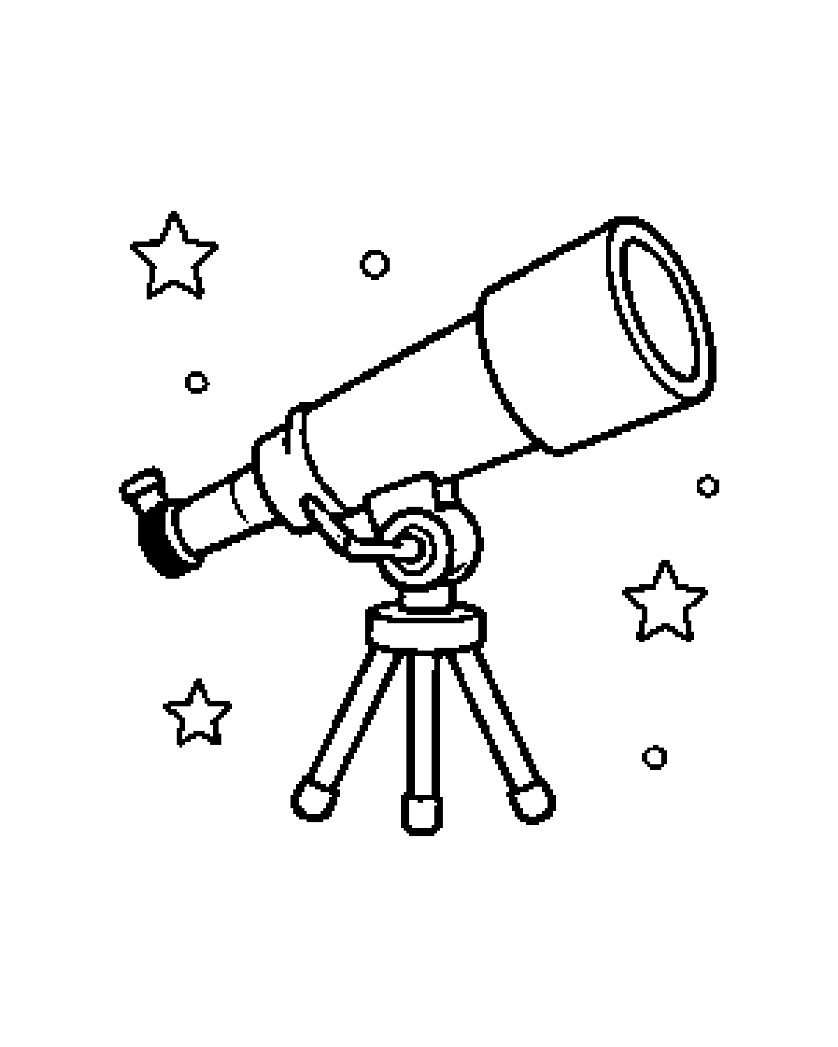 Telescope printable coloring picture