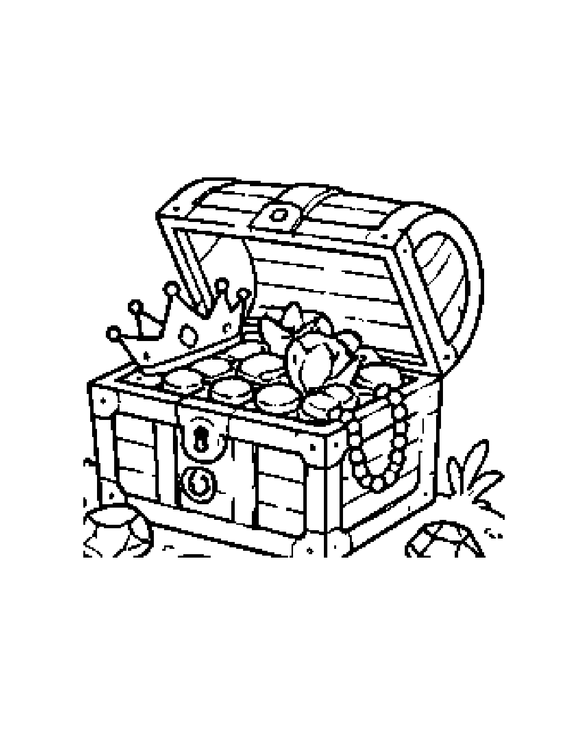Treasure printable coloring picture