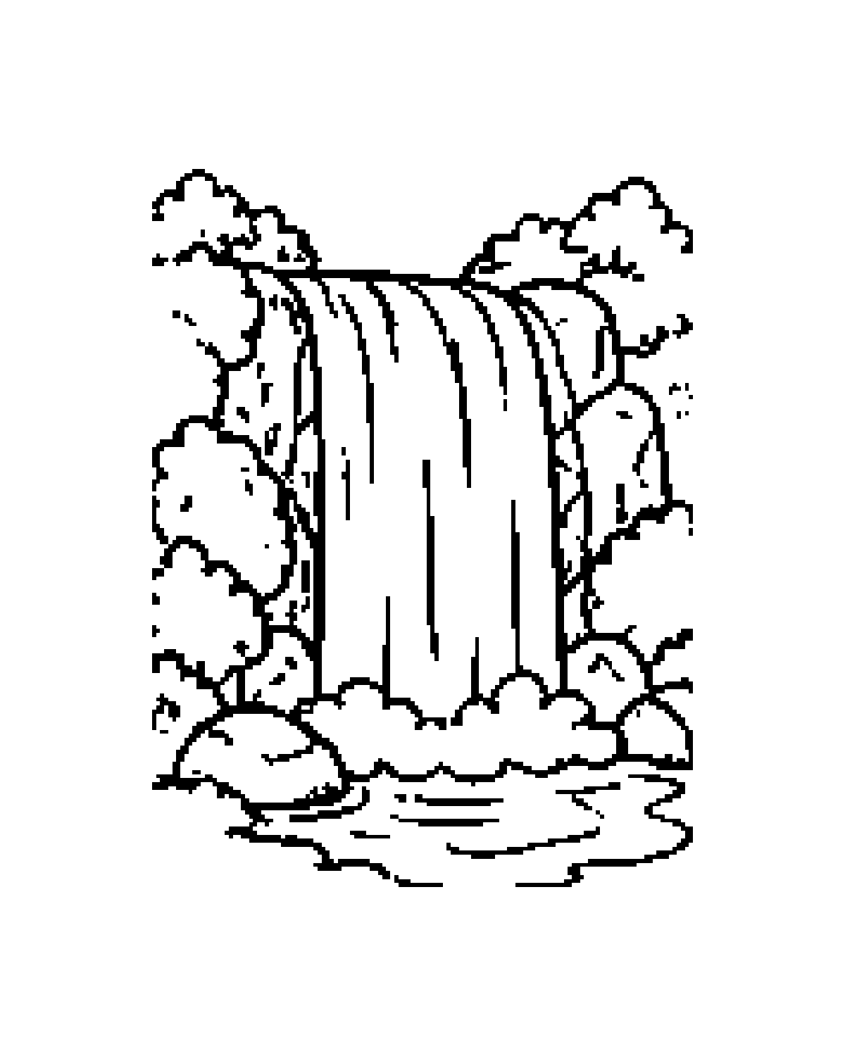 Waterfall printable coloring picture