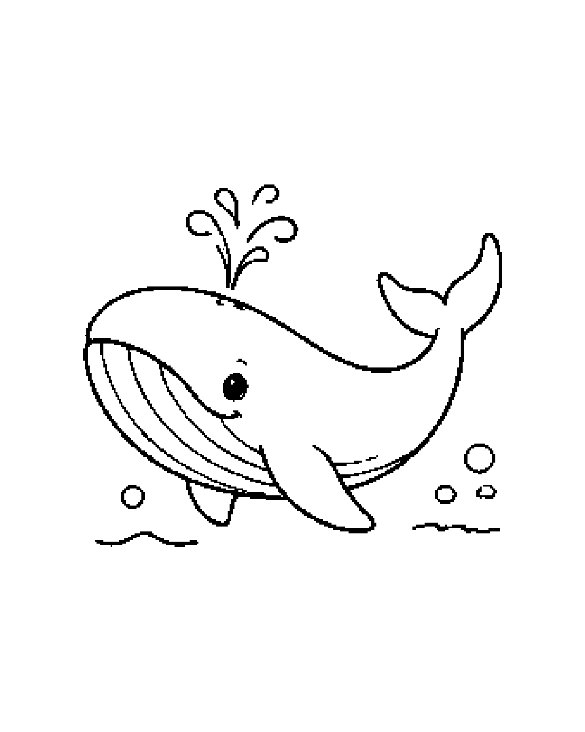 Whale printable coloring picture