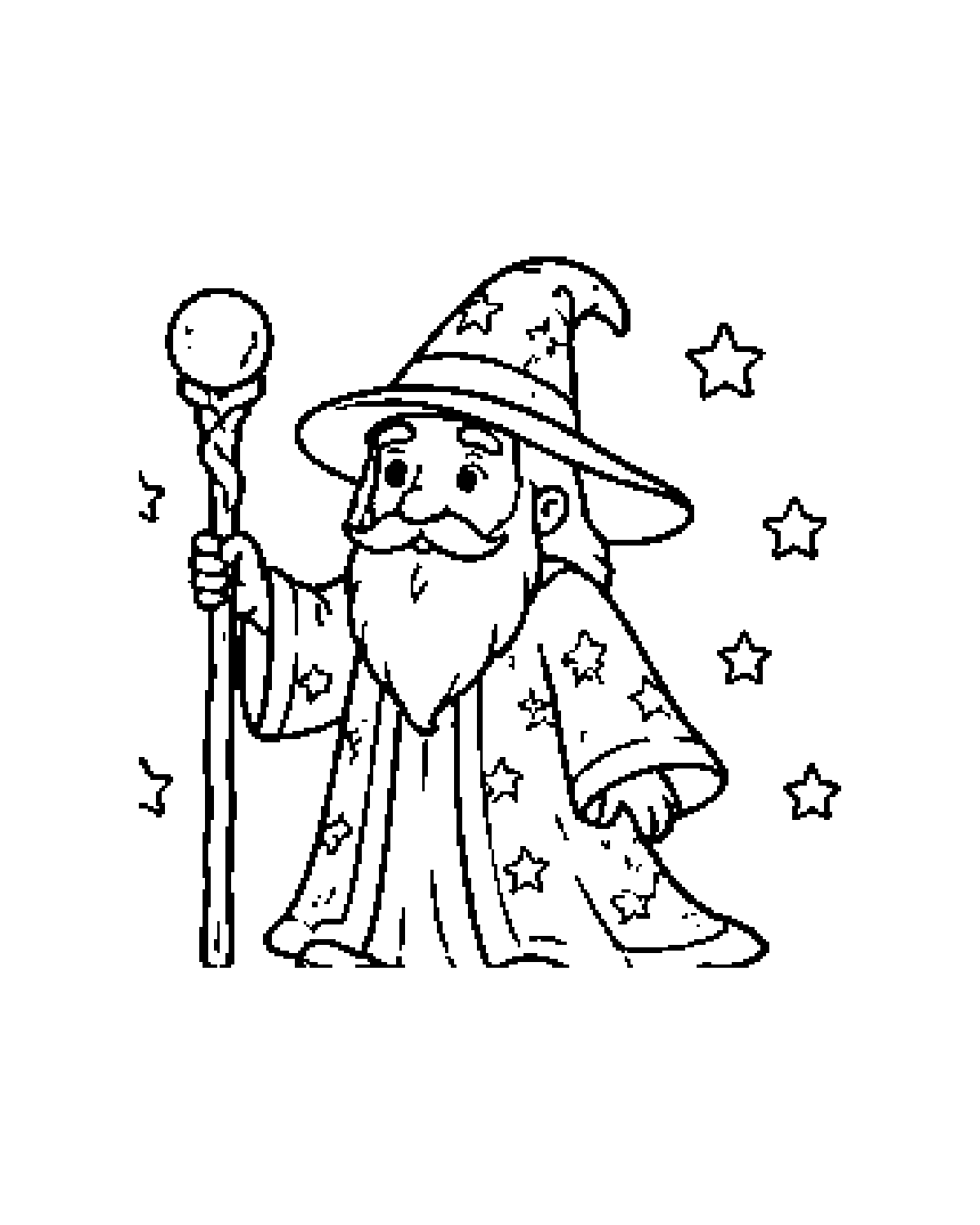 Wizard printable coloring picture