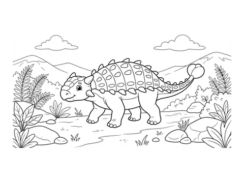 Ankylosaurus printable coloring picture