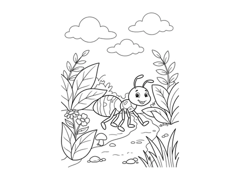 Ant printable coloring picture