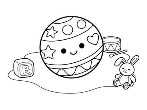 Ball printable coloring picture