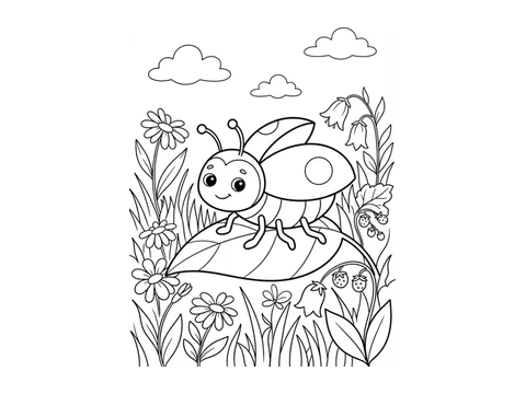 Beetle printable coloring picture