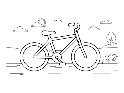 Bicycle printable coloring picture