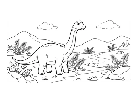 Brachiosaurus printable coloring picture