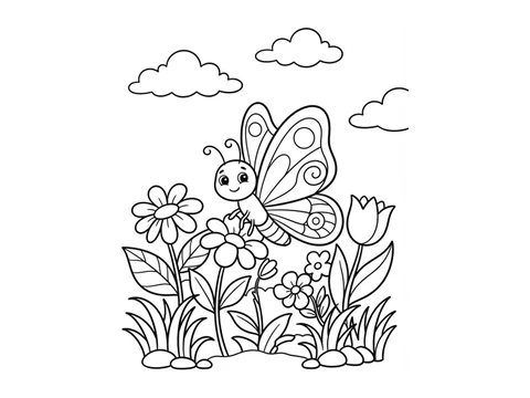 Butterfly printable coloring picture