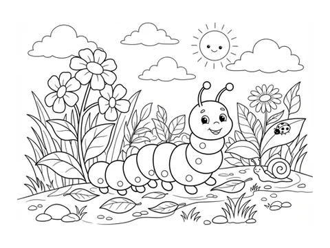Caterpillar printable coloring picture