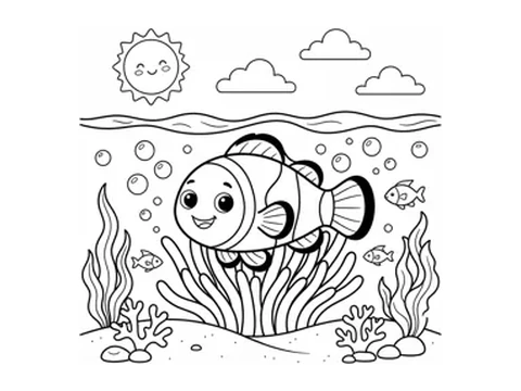 Clownfish printable coloring picture
