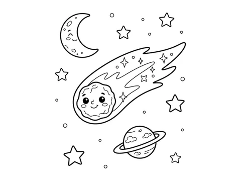 Comet printable coloring picture