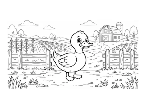 Duck printable coloring picture