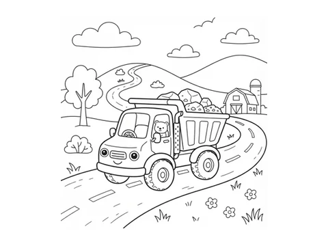 Dump Truck printable coloring picture