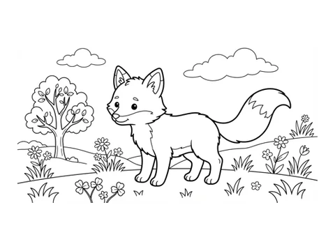 Fox printable coloring picture
