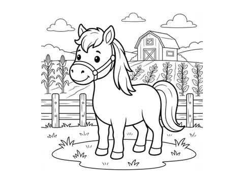 Horse printable coloring picture