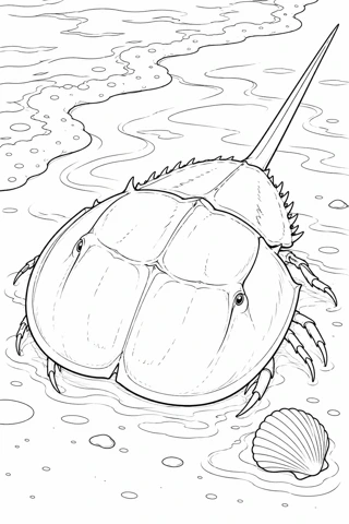 Horseshoe Crab Shore Walk printable coloring page