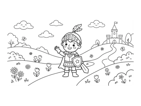 Knight printable coloring picture